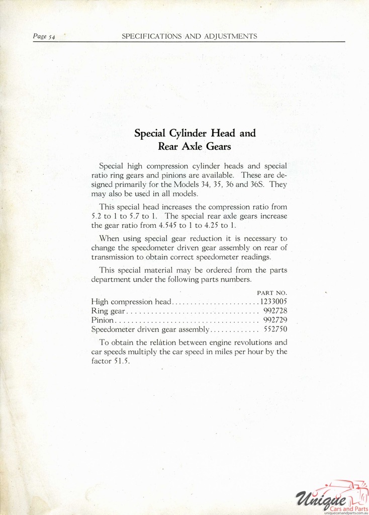 1930 Buick Marquette Specifications Booklet Page 7